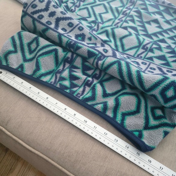 Patagonia Synchilla Snap-T Fleece Montana Siete Green Geometric Print Mens XS